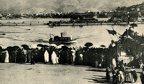 La foule du port de Beyrouth, lors de la visite de Guillaume II -1898
