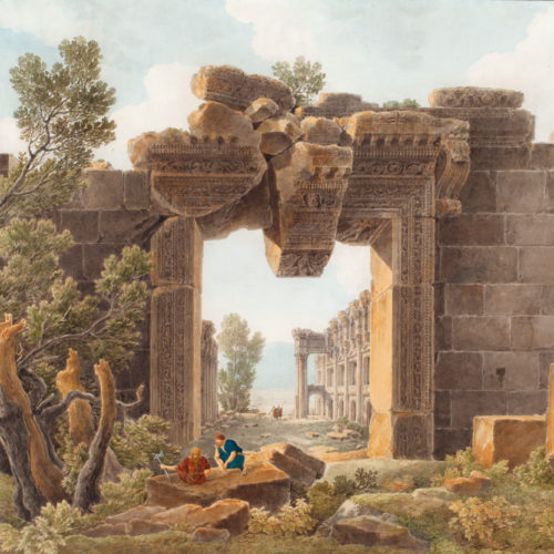 Louis Francois Cassas -Entrée temple de Bacchus
