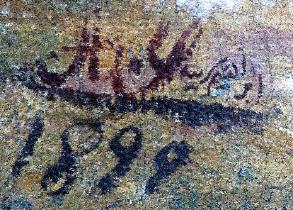 Signature et date du tableau de la Réception de Guillaume II (Tableau du Port de Beyrouth)